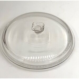 Glass Casserole Lid Anchor Hocking Fire King 8" Clear Glass Square Knob #14 VTG